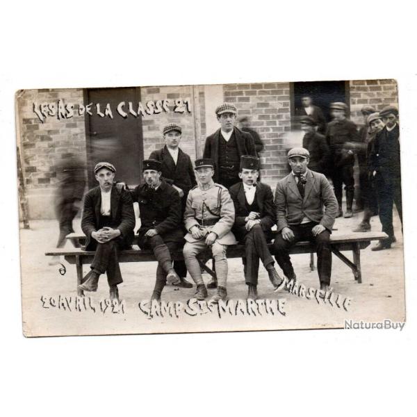 les as de la classe 21 20 avril 1921 camp sainte marthe marseille carte photo militaire