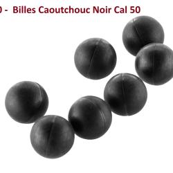 Boites de 100 Billes caoutchouc Noire  Cal. 50