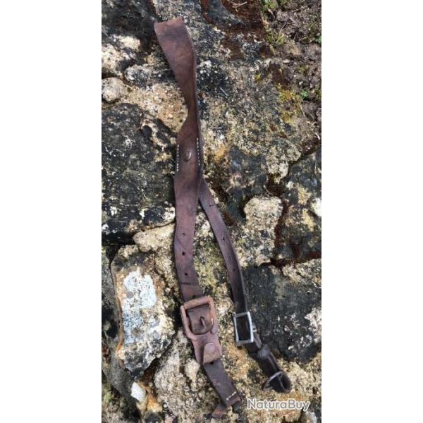 1 bretelle sac a dos allemand tornister poil de vache ww2