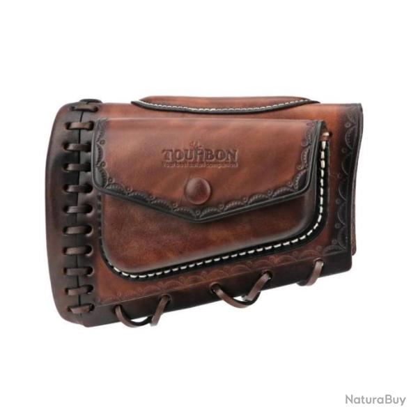 Busc Sabot Crosse TOURBON en Cuir + Repose Joue + Pochette - Chasse - LIVRAISON OFFERTE