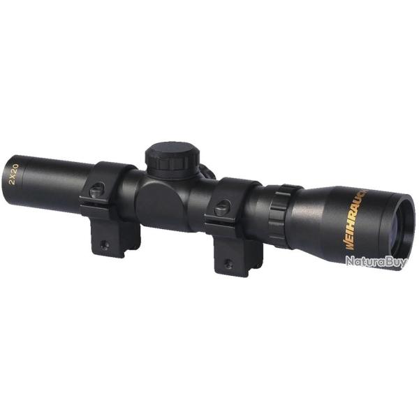 LUNETTE WEIHRAUCH HW 2X20 RET. DUPLEX NON LUMINEUX � COLLIERS � 25,4 MM