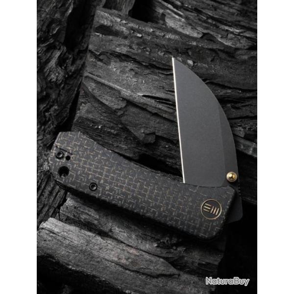 Couteau We Knife Banter Black Burlap Lame Wharncliffe Acier S35VN BLK Manche Micarta IKBS WE19068J1