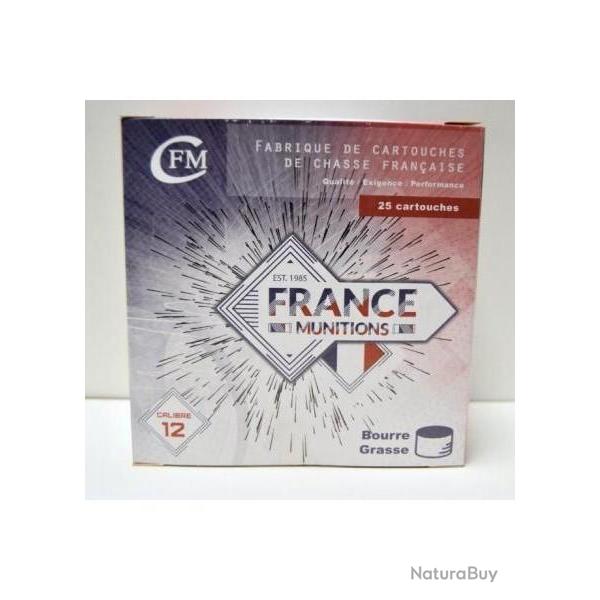 Vente flash ! - Cartouches France Munitions Plaine 32g BG plomb n�8 - Cal. 12/70 x5 boites