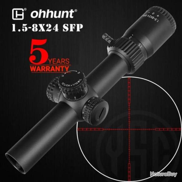 Ohhunt Lunette De Vis�e 1.5-8x24 SFP Paiement en 3 ou 4 fois - LIVRAISON GRATUITE !!!
