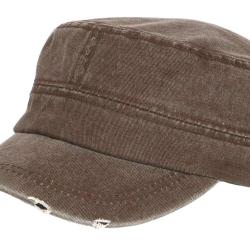 Casquette Militaire Vintage Marron Vieillie en Coton Tendance Kolja Taille unique Marron