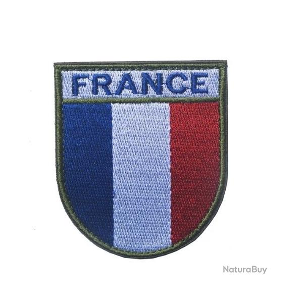 Ecusson/patch - France - Bordurer kaki - velcro - Livraison gratuite