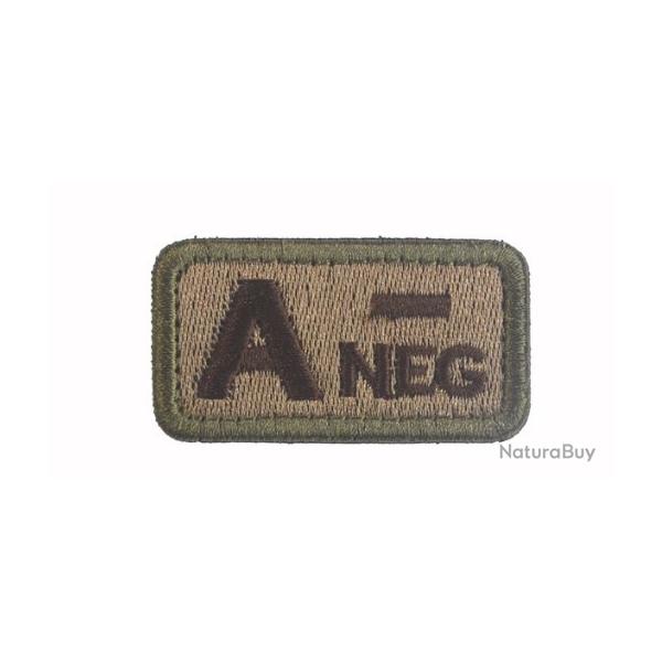 Patch A- Groupe sanguin A- Beige velcro - Livraison gratuite