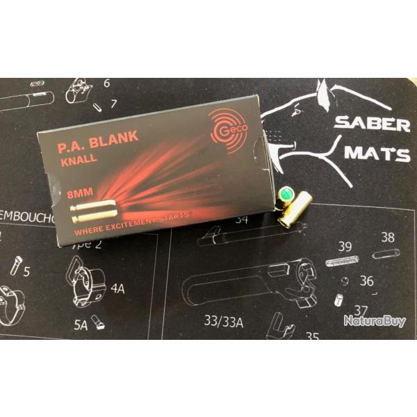 CARTOUCHES GECO 8mm P.A A BLANC KNALL par 50