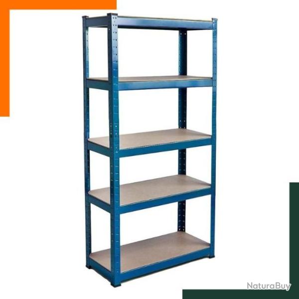 Etag�re 5 �tages H 150 x l 70 x P 30 cm - 875kg de charge - Bleue