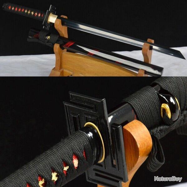 Ninjato Katana Tanjiro sabre japonais authentique et tranchant - - Acier T10 avec Bo-Hi - Bleach