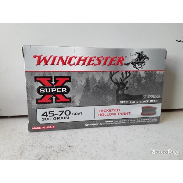 10317 BOITE DE 20 BALLES WINCHESTER XSUPER CAL 45-70 GOVT   300 GRAINS NEUF