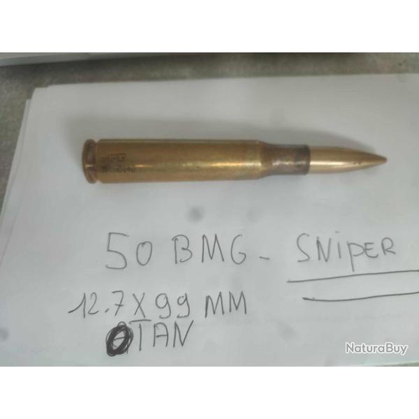 Vend rare cartouches BMG 50 pour SNIPER CAT D