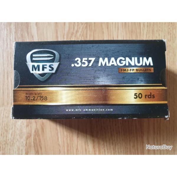 Lot 100 pcs - .357mag 158gr fmj fp marque MFS