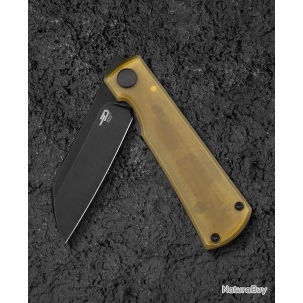 Couteau Bestech Bruv Manche Titane/Ultem Lame Sheepsfoot Acier M390 Frame Lock IKBS Clip BTKT2401C