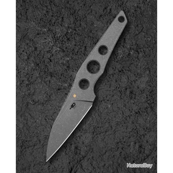 Couteau Bestech VK-Core Acid Dark SW Lame Acier 14C28N Wharncliffe Manche Acier Etui Kydex BTKF05C -