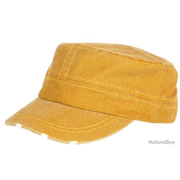 Casquette Militaire Jaune Vintage Vieillie en Coton Tendance Kolja Taille unique Jaune