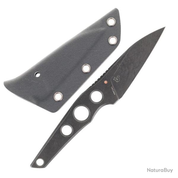 Couteau Bestech VK-Core Black Lame Acier 14C28N Wharncliffe Manche Acier Etui Kydex BTKF05B