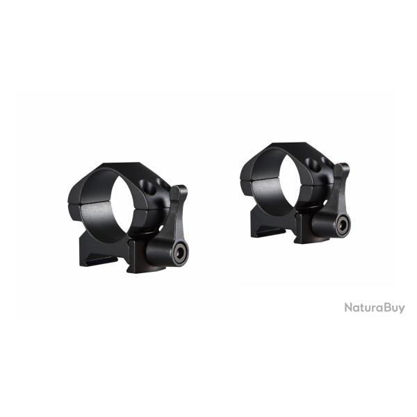 hawke Precision Steel Ring Mounts 1" LOW, With Lever - Weaver/Picatiny - 23010