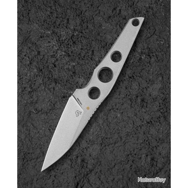 Couteau Bestech VK-Core Stonewash Lame Acier 14C28N Wharncliffe Manche Acier Etui Kydex BTKF05A