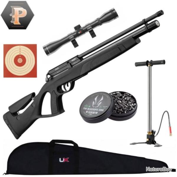 Carabine � plombs GAMO COYOTE PCP. Cal 5,5 mm + pompe + plombs + cibles + fourreau + lunette