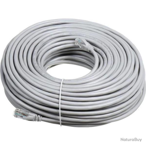 C�ble R�seau CAT6 Ethernet RJ45 Gigabit Haute Qualit� 50 M GRIS Livraison gratuite