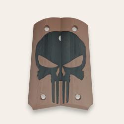 Paire de plaquettes 1911 style Punisher Marron et Noir
