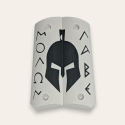 Paire de plaquettes 1911 style Molon Labe Blanc et Noir