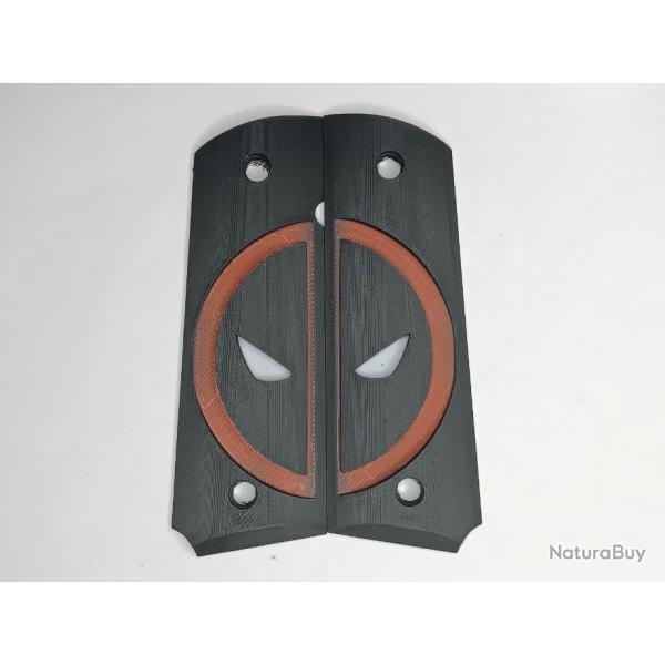 Paire de plaquettes 1911 style Deadpool