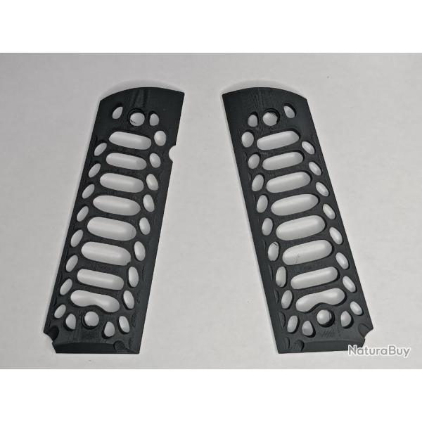 Paire de plaquettes 1911 Squelette Noir