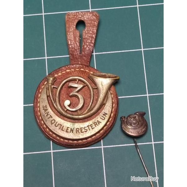 INSIGNES 3EME CHASSEURS D'AFRIQUE, "GRAND" DRAGO BERANGER DEPOSE, REDUCTION DRAGO PARIS DISSOUS 1963