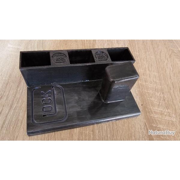 Support pour pistolet GLOCK 17, 19, 22, 28 avec emplacements chargeurs (PROMO)