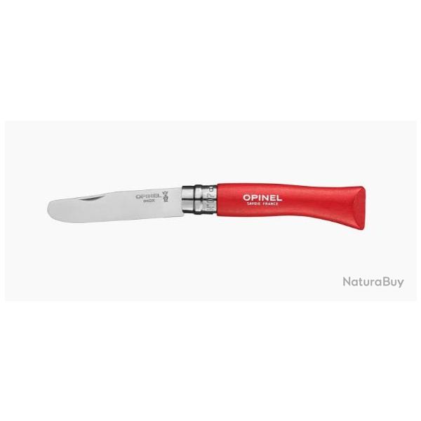 COUTEAU PLIANT OPINEL N�7 BOUT ROND Rouge