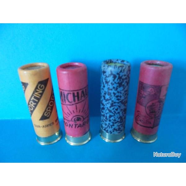 LOT DE 4 CARTOUCHES CAL.16 ANCIENNES  POUR LA COLLECTION N�5