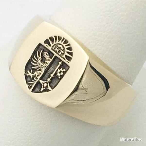 Magnifique chevali�re or massif 18 carats neuve - forme tonneau - poin�on Gen�ve