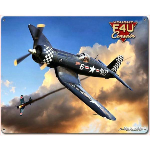 PLAQUE METAL AVION CHANCE F4U CORSAIR