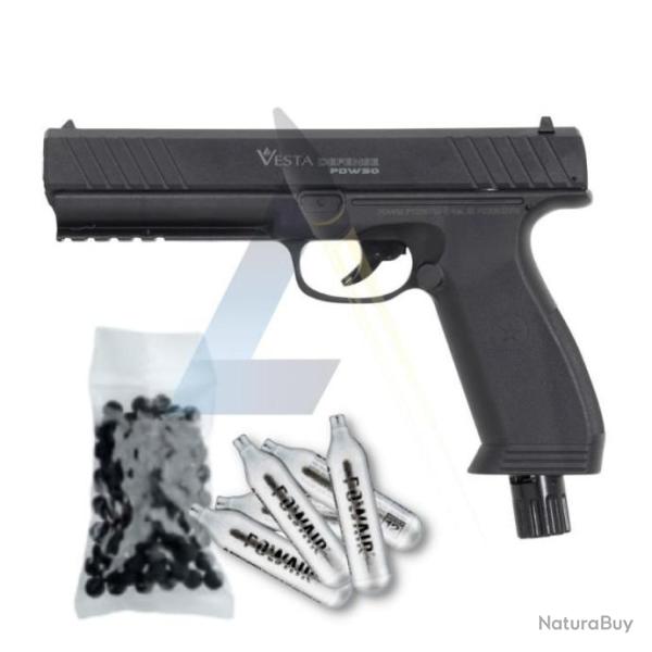 A-G ! Pistolet Chiappa Vesta PDW50 17 Joules Calibre 50  + 50 Balles Caoutchouc + 5 Sparclettes CO2