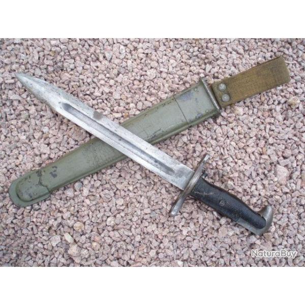 BAIONNETTE GARAND plaquette bois, ITALIE FOURREAU CUIR