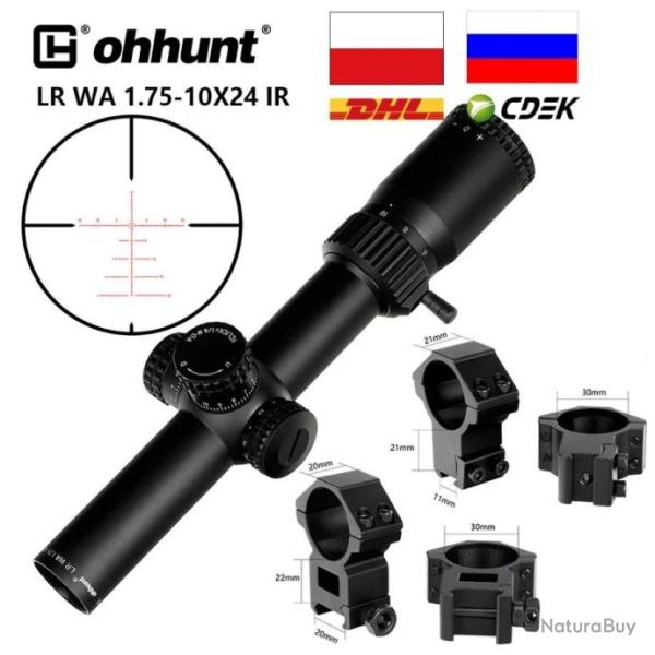 Ohhunt Lunette De Vis�e 1.75-10x24 IR Paiement en 3 ou 4 fois - LIVRAISON GRATUITE !!!