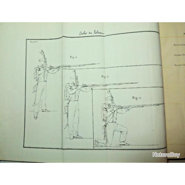 Militaria. Manoeuvres de l'Infanterie 64 planches vol in-folio. 1861