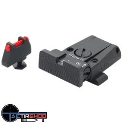 Hausse R&eacute;glable LPA avec Guidon Fibre Optique pour Glock 17 &agrave; 48