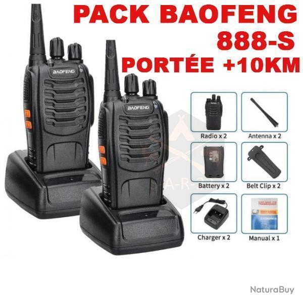 2 RADIOS BAOFENG 888-S 5W - 16 canaux - PORT�E 10km - LIVRAISON GRATUITE