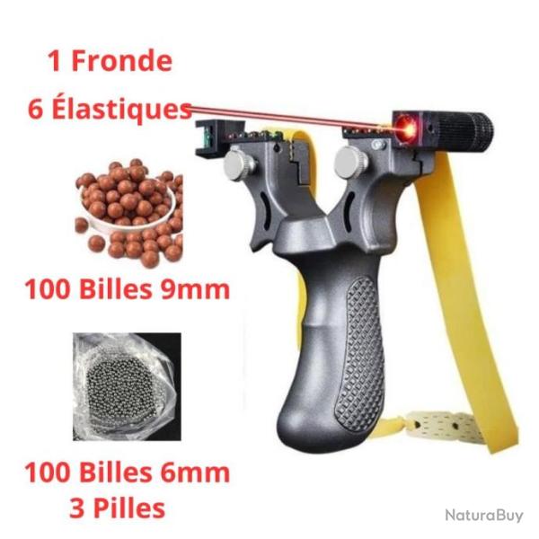Lance Pierre Fronde + Laser Viseur Professionnel Slingshot Long - Chasse LIVRAISON GRATUITE