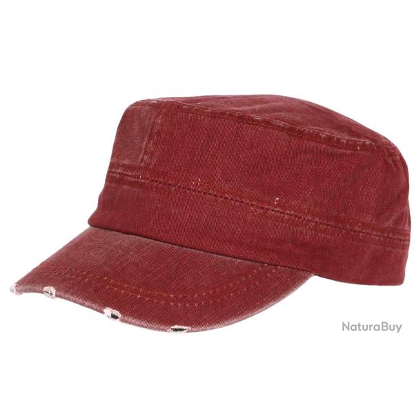 Casquette Militaire Vintage Rouge Vieillie en Coton Tendance Kolja Taille unique Rouge