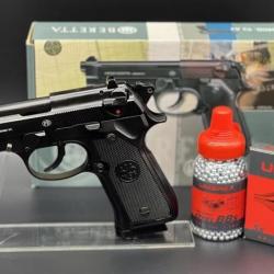 Pack pr&ecirc;t &agrave; tirer pistolet Beretta 92 A1 calibre 4,5mm &agrave; propulsion CO2 (Munitions + CO2 inclus)