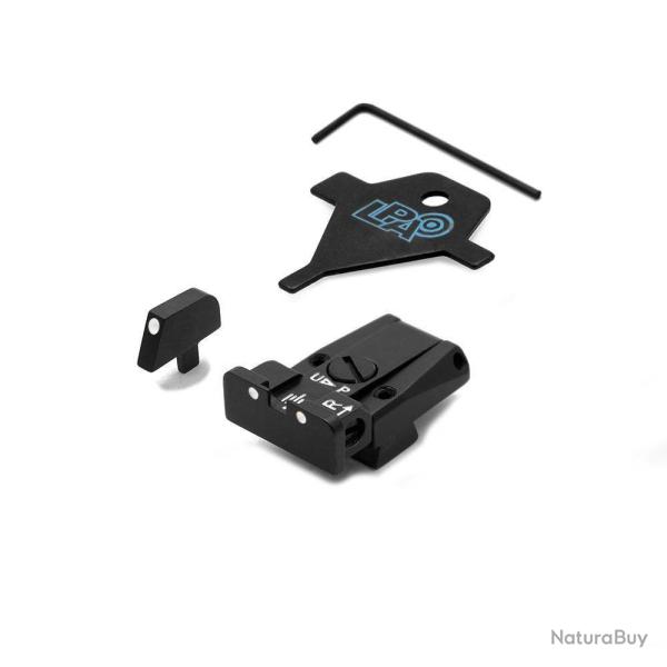 LPA SPR75CZ30 Kit de vis�e r�glable pour CZ 75 (ancien mod�le Brno) avec points blancs