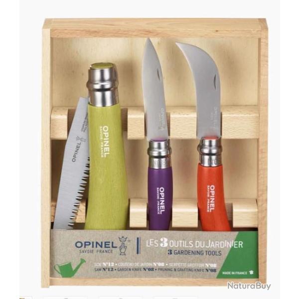 coffret 3 outils du jardinier opinel