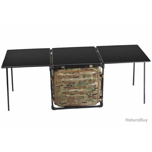 Table Pliable Tactique Transportable 3 Tables + Sac Rangement Camouflage Camping Randonn�e