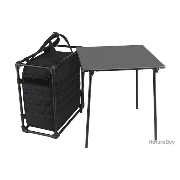Table Pliable Tactique Transportable Table + Sac Rangement Noir Camping Randonn�e Chasse