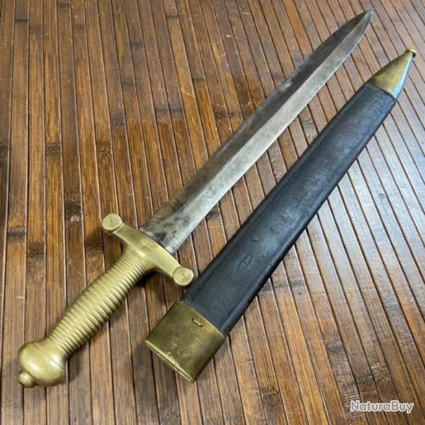BEAU GLAIVE D'INFANTERIE 1831 FOURREAU GIRARD LOUIS � CHATELLERAULT