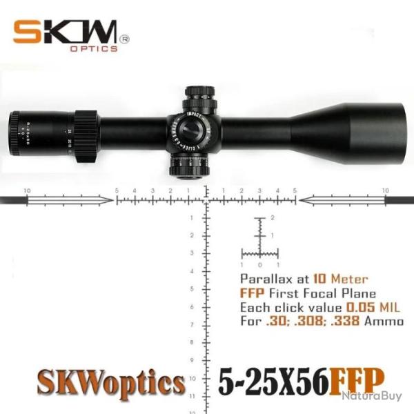 Skwoptique 5-25x56 FFP Tube 34MM Lunette Paiement en 3 ou 4 fois - LIVRAISON GRATUITE !!!